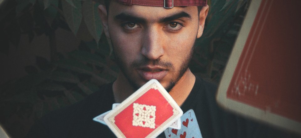 man with cards