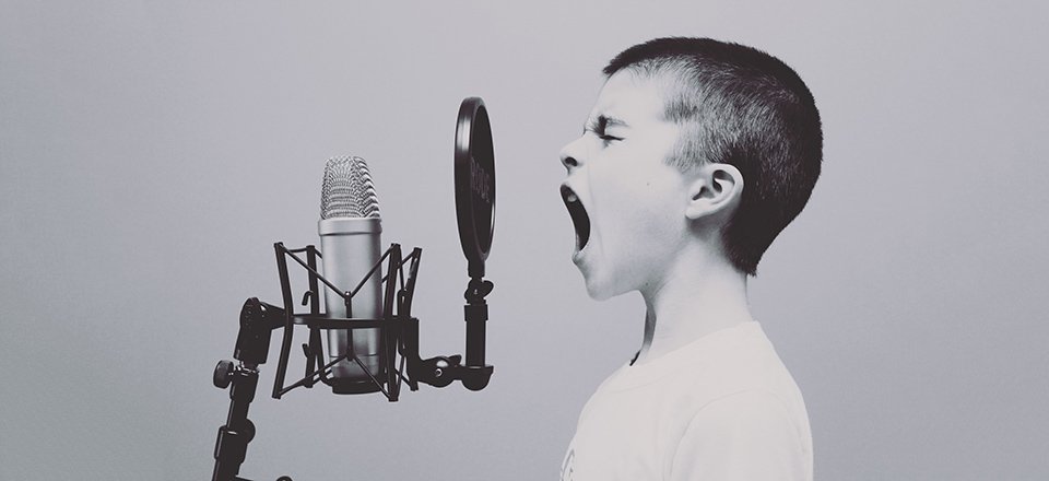 boy recording his message